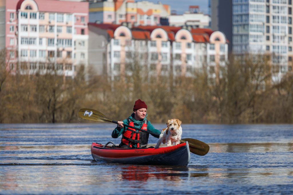 Брянск вид на микрорайон Московский с воды из байдарки